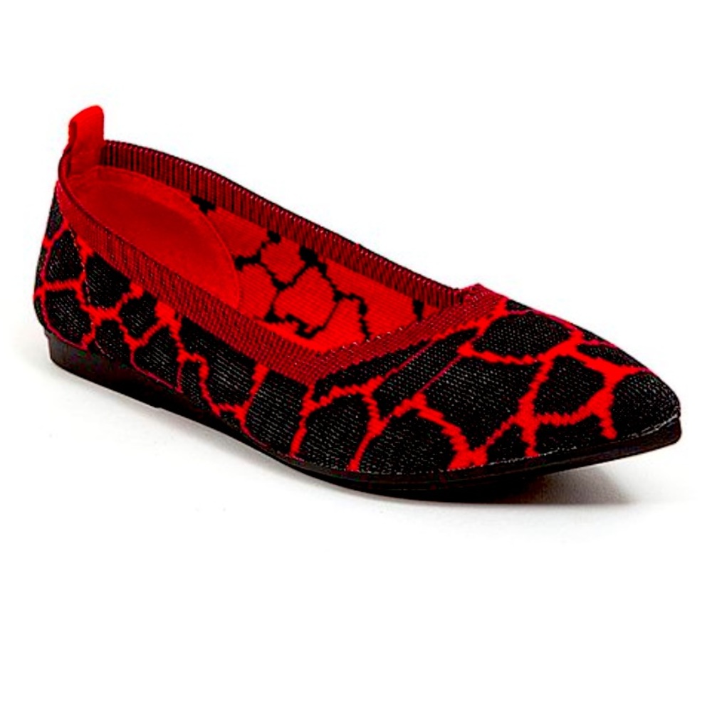 Red Giraffe Stars Ballet Flat sz 10
